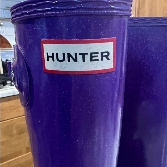 Hunter Glossy Sparkle Violet Boots - Picture 6 of 8